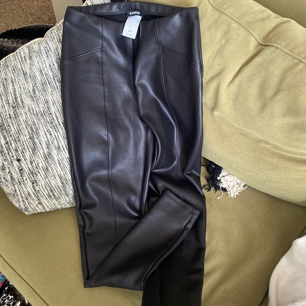 Express size small skinny faux leather leggings
